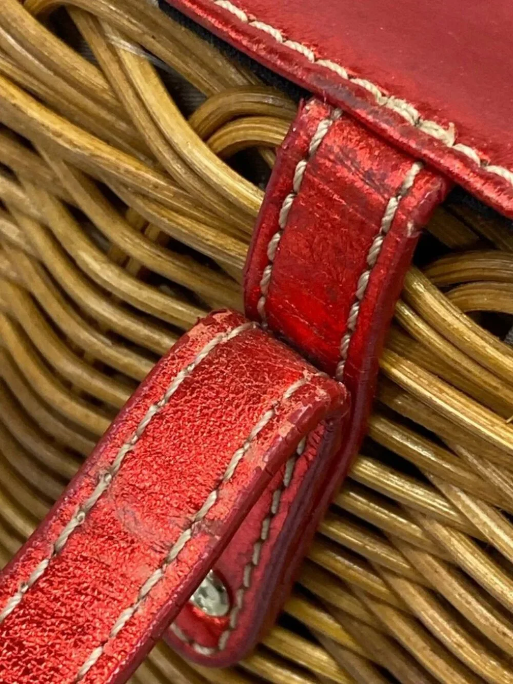 Kate spade Brown Red Rattan Leather Handbag